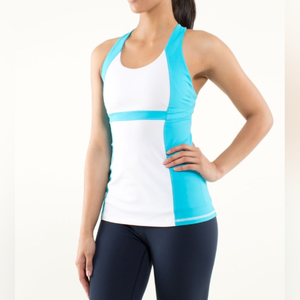 Lululemon Blue and White Racerback Tank Top - Picture 3 of 6